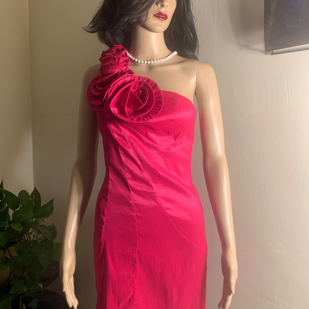 Hot Pink one shoulder dress